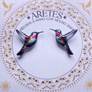 Aretes artesanales de Colibri Tropical– Accesorios exclusivos inspirados en la fauna Colombiana.