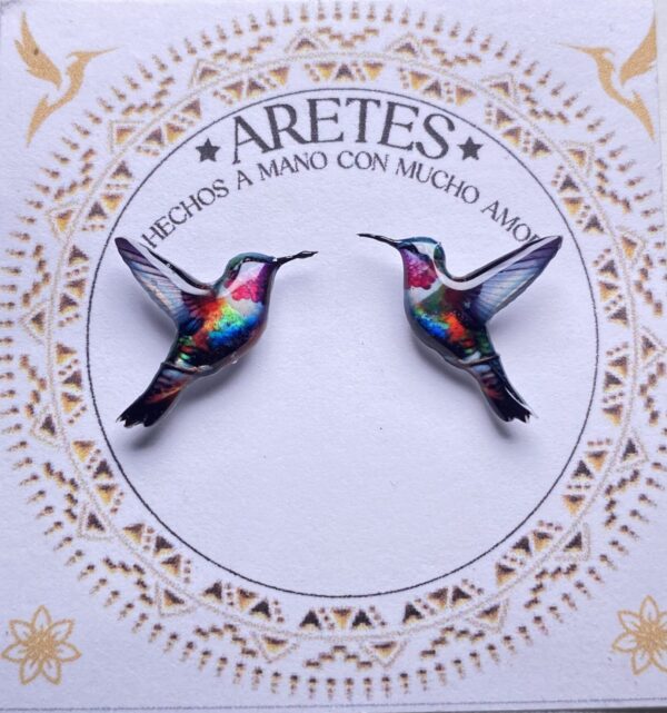 Aretes artesanales de Colibri Tropical– Accesorios exclusivos inspirados en la fauna Colombiana.
