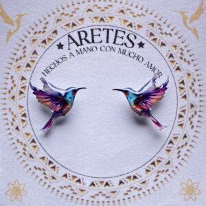 Aretes artesanales de Colibri Fenix– Accesorios exclusivos inspirados en la fauna Colombiana.