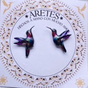Aretes artesanales de Colibri Tropical– Accesorios exclusivos inspirados en la fauna Colombiana.
