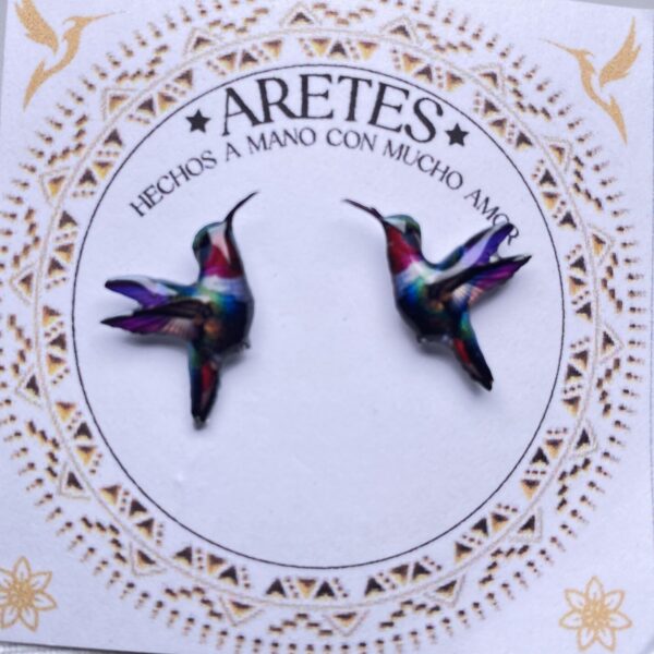 Aretes artesanales de Colibri Tropical– Accesorios exclusivos inspirados en la fauna Colombiana.