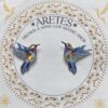 Aretes artesanales de Colibri Grisaceo Amarillo– Accesorios exclusivos inspirados en la fauna Colombiana.