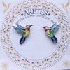 Aretes artesanales de Colibri Libertad Pechi Amarillo– Accesorios exclusivos inspirados en la fauna Colombiana.
